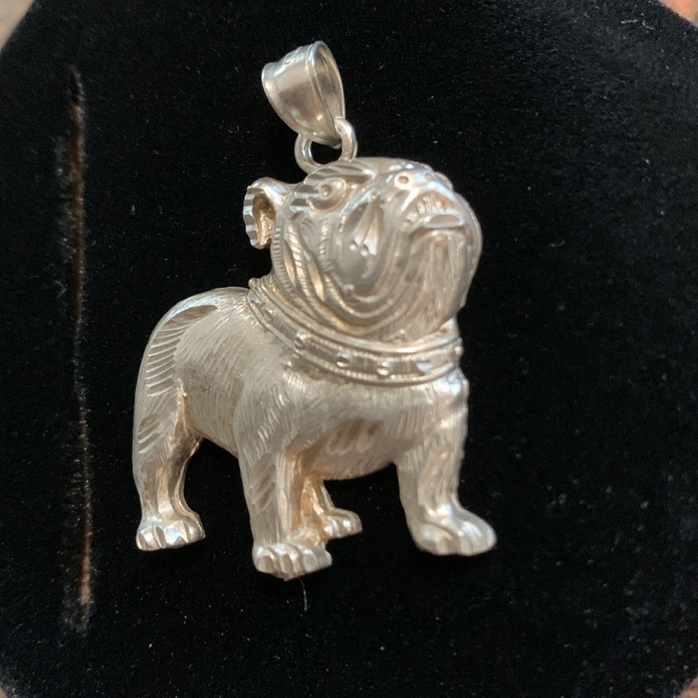 Vintage 925 Sterling Silver English Bulldog Pendant- One of a Kind